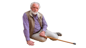 Elderly Man Fall Vinyl Car Decal Sticker – Waterproof & UV-Resistant 8"