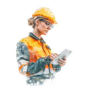 Engineer Reviewing Data Vinyl Car Decal Sticker – Waterproof & UV-Resistant 8"