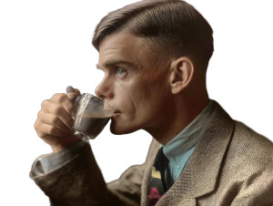 Alan Turing Dreaming Vinyl Car Decal Sticker – Waterproof & UV-Resistant 8"