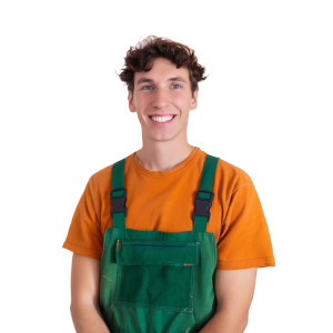 Young Renovator Smiling Vinyl Car Decal Sticker – Waterproof & UV-Resistant 8"