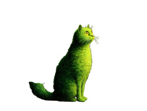 Whimsical Green Cat V2 Vinyl Car Decal Sticker – Waterproof & UV-Resistant 8"