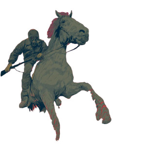 Apocalyptic Horse Rider Vinyl Car Decal Sticker – Waterproof & UV-Resistant 8"