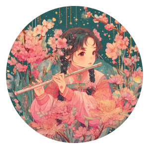 Anime Girl Flute Vinyl Car Decal Sticker – Waterproof & UV-Resistant 8"