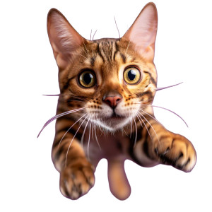 Jumping Bengal Cat Vinyl Car Decal Sticker – Waterproof & UV-Resistant 8"