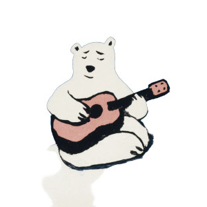 Guitar Playing Bear Vinyl Car Decal Sticker – Waterproof & UV-Resistant 8"