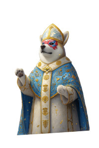 Pope Shiba Luchador Vinyl Car Decal Sticker – Waterproof & UV-Resistant 8"