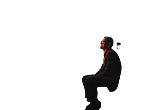 Smiling Man Gazing Vinyl Car Decal Sticker – Waterproof & UV-Resistant 8"