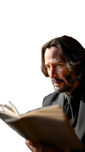 Keanu Reading Vinyl Car Decal Sticker – Waterproof & UV-Resistant 8"