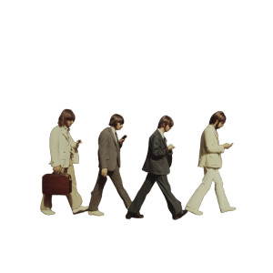 Beatles On Phones Vinyl Car Decal Sticker – Waterproof & UV-Resistant 8"