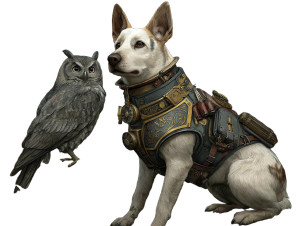 Steampunk Dog Owl Vinyl Car Decal Sticker – Waterproof & UV-Resistant 8"