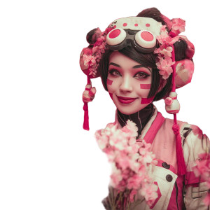 Smiling Maiko Cosplay Vinyl Car Decal Sticker – Waterproof & UV-Resistant 8"