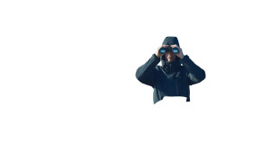 Person With Binoculars V2 Vinyl Car Decal Sticker – Waterproof & UV-Resistant 8"