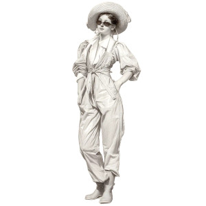 Pvc Jumpsuit Woman Vinyl Car Decal Sticker – Waterproof & UV-Resistant 8"