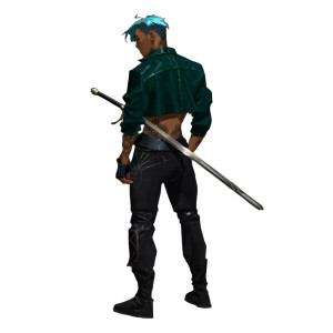 Blue-Haired Warrior V5 Vinyl Car Decal Sticker – Waterproof & UV-Resistant 8"