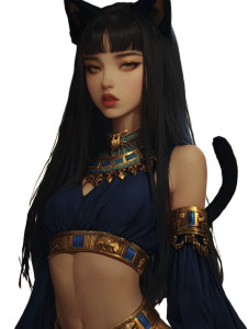 Egyptian Cat-Girl Vinyl Car Decal Sticker – Waterproof & UV-Resistant 8"