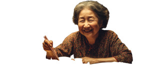 Vietnamese Elderly Dining Vinyl Car Decal Sticker – Waterproof & UV-Resistant 8"