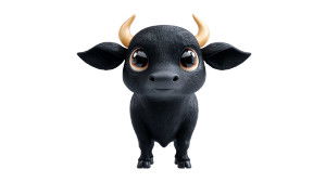 Cute Black Bull Vinyl Car Decal Sticker – Waterproof & UV-Resistant 8"