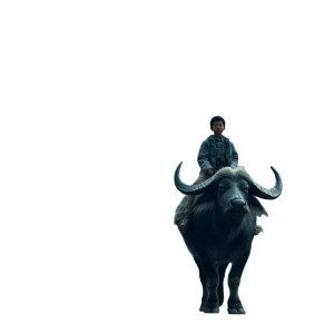 Shepherd Boy Riding Vinyl Car Decal Sticker – Waterproof & UV-Resistant 8"