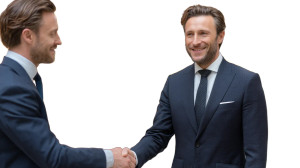 Banker Shaking Hands Vinyl Car Decal Sticker – Waterproof & UV-Resistant 8"