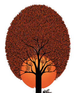 Sun Tree Vinyl Car Decal Sticker – Waterproof & UV-Resistant 8"