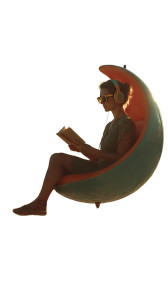 Floating Chair Woman Vinyl Car Decal Sticker – Waterproof & UV-Resistant 8"