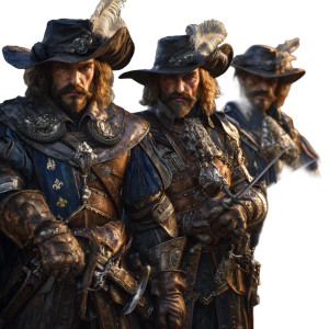 Heroic Musketeers Stand Vinyl Car Decal Sticker – Waterproof & UV-Resistant 8"