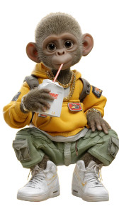 Cartoon Monkey Boy Vinyl Car Decal Sticker – Waterproof & UV-Resistant 8"