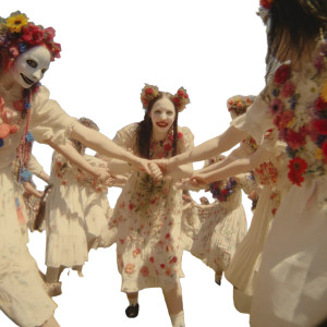 Floral Dance Circle Vinyl Car Decal Sticker – Waterproof & UV-Resistant 8"