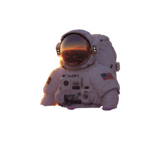 Lone Astronaut Reflection Vinyl Car Decal Sticker – Waterproof & UV-Resistant 8"