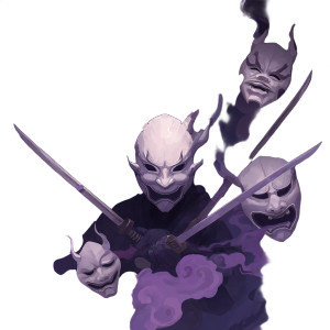 Porcelain Masked Demon Vinyl Car Decal Sticker – Waterproof & UV-Resistant 8"