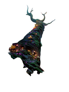 Enchanted Tree Village Vinyl Car Decal Sticker – Waterproof & UV-Resistant 8"