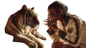 Gucci Model & Tiger Vinyl Car Decal Sticker – Waterproof & UV-Resistant 8"
