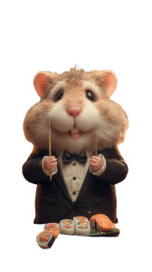 Fluffy Tuxedo Hamster Vinyl Car Decal Sticker – Waterproof & UV-Resistant 8"