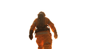 Heroic Firefighter Standoff Vinyl Car Decal Sticker – Waterproof & UV-Resistant 8"