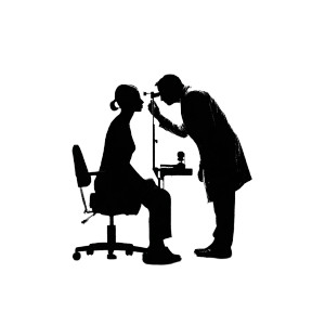 Doctor Examines Eyesight Vinyl Car Decal Sticker – Waterproof & UV-Resistant 8"