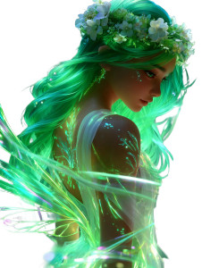 Forest Spirit Girl Vinyl Car Decal Sticker – Waterproof & UV-Resistant 8"