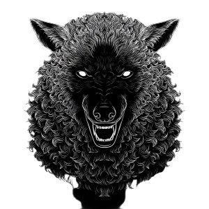 Angry Wolf Disguise Vinyl Car Decal Sticker – Waterproof & UV-Resistant 8"