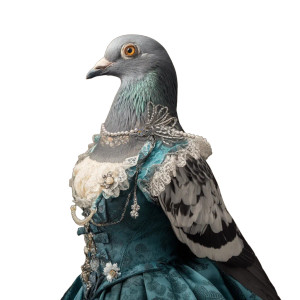 Pigeon In Dress Vinyl Car Decal Sticker – Waterproof & UV-Resistant 8"