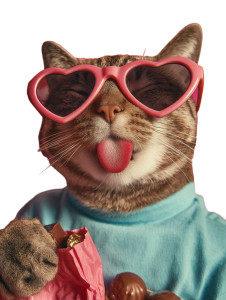 Happy Cat Valentine Vinyl Car Decal Sticker – Waterproof & UV-Resistant 8"