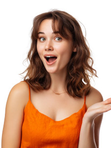 Joyful Young Woman V2 Vinyl Car Decal Sticker – Waterproof & UV-Resistant 8"