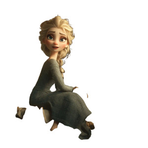 Elsa Doing Laundry Vinyl Car Decal Sticker – Waterproof & UV-Resistant 8"