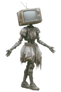 Tv Head Humanoid Vinyl Car Decal Sticker – Waterproof & UV-Resistant 8"