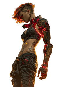 Cyberpunk Villainess Vinyl Car Decal Sticker – Waterproof & UV-Resistant 8"