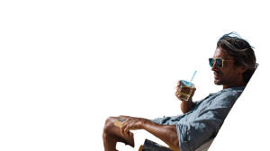 Relaxing Beach Man Vinyl Car Decal Sticker – Waterproof & UV-Resistant 8"