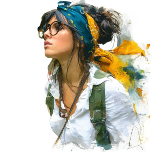 Abstract Girl Walking Vinyl Car Decal Sticker – Waterproof & UV-Resistant 8"