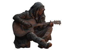 Post-Apocalyptic Guitarist Vinyl Car Decal Sticker – Waterproof & UV-Resistant 8"