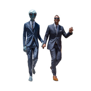 Alien City Stroll Vinyl Car Decal Sticker – Waterproof & UV-Resistant 8"