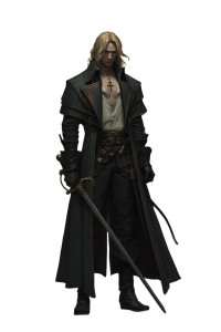 Blond Swordsman Concept Vinyl Car Decal Sticker – Waterproof & UV-Resistant 8"