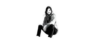 Asian Woman Sketch Vinyl Car Decal Sticker – Waterproof & UV-Resistant 8"