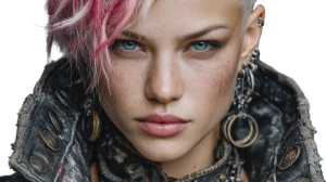 Futuristic Punk Woman Vinyl Car Decal Sticker – Waterproof & UV-Resistant 8"